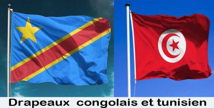 Drapeaux Congolais Et Tunisien