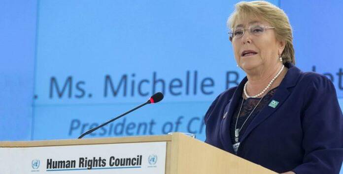 Michelle Bachelet Of Chile, Newly Appointed As The Next Un High Commissioner For Human Rights By Secretary General António Guterres.