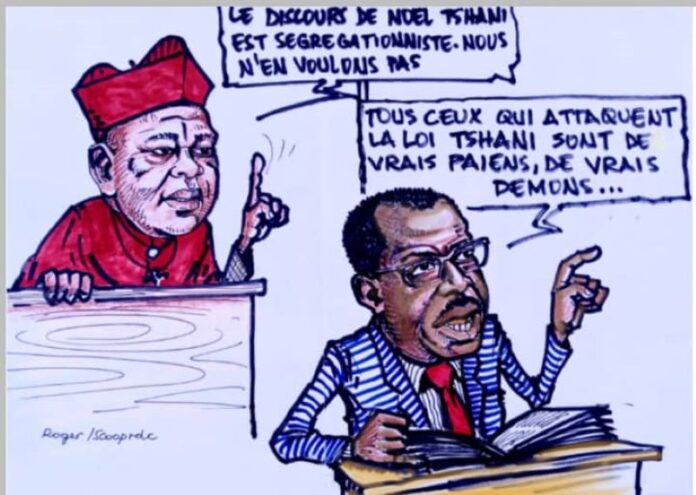 caricature loi tshiani guerre religieuse