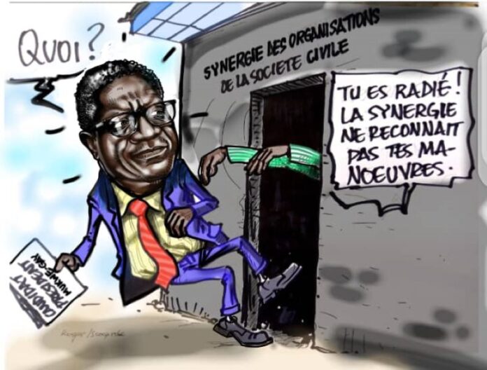 caricature mukwege jeté par la synergie des organisations de la société civile
