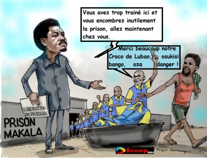 caricature croco vide la prison de makala