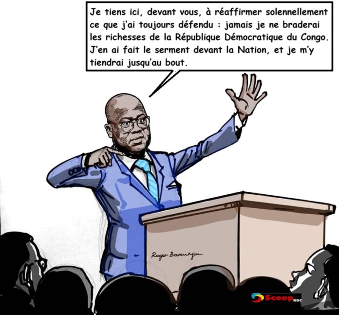 caricature serment de fatshi sur les minerais