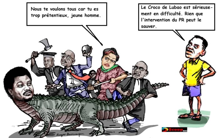 caricature croco en difficulté