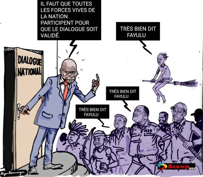 caricature fayulu sur le dialogue
